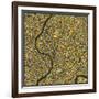 Bangkok Map-Jazzberry Blue-Framed Premium Giclee Print