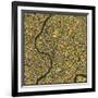 Bangkok Map-Jazzberry Blue-Framed Premium Giclee Print