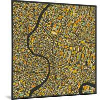 Bangkok Map-Jazzberry Blue-Mounted Premium Giclee Print