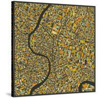 Bangkok Map-Jazzberry Blue-Stretched Canvas