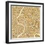 Bangkok Map-Jazzberry Blue-Framed Art Print