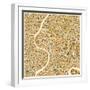 Bangkok Map-Jazzberry Blue-Framed Art Print