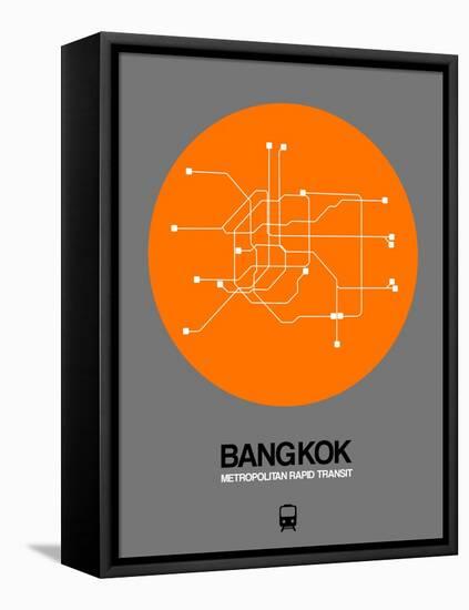 Bangkok Orange Subway Map-NaxArt-Framed Stretched Canvas