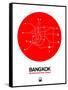 Bangkok Red Subway Map-NaxArt-Framed Stretched Canvas