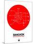 Bangkok Red Subway Map-NaxArt-Mounted Art Print