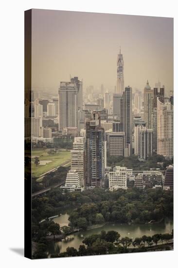 Bangkok Skyline, Including Baiyoke Tower Ii (304M) and Lumphini Park, Bangkok, Thailand-Andrew Taylor-Stretched Canvas