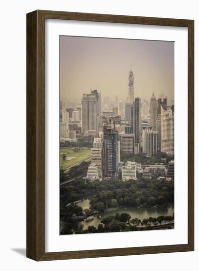 Bangkok Skyline, Including Baiyoke Tower Ii (304M) and Lumphini Park, Bangkok, Thailand-Andrew Taylor-Framed Photographic Print