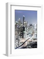 Bangkok Skyline Showing the Skytrain and Chit Lom, Sukhumvit and Ploen Chit Areas, Bangkok-Alex Robinson-Framed Photographic Print