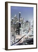 Bangkok Skyline Showing the Skytrain and Chit Lom, Sukhumvit and Ploen Chit Areas, Bangkok-Alex Robinson-Framed Photographic Print