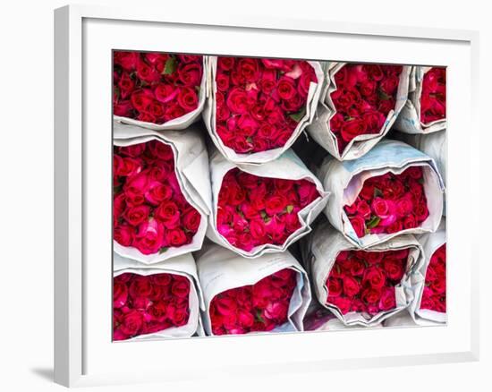 Bangkok Street Flower Market. Flowers Ready for Display at Many Places including Temples-Terry Eggers-Framed Photographic Print