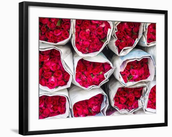 Bangkok Street Flower Market. Flowers Ready for Display at Many Places including Temples-Terry Eggers-Framed Photographic Print