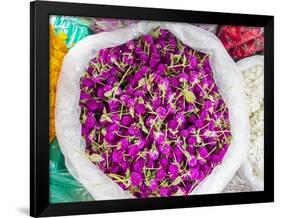 Bangkok Street Flower Market. Flowers Ready for Display at Many Places including Temples-Terry Eggers-Framed Photographic Print