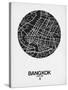 Bangkok Street Map Black on White-NaxArt-Stretched Canvas
