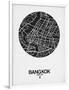 Bangkok Street Map Black on White-NaxArt-Framed Art Print