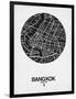 Bangkok Street Map Black on White-NaxArt-Framed Art Print