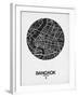 Bangkok Street Map Black on White-NaxArt-Framed Art Print