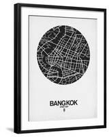 Bangkok Street Map Black on White-NaxArt-Framed Art Print