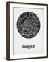 Bangkok Street Map Black on White-NaxArt-Framed Art Print