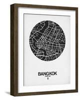 Bangkok Street Map Black on White-NaxArt-Framed Art Print