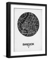 Bangkok Street Map Black on White-NaxArt-Framed Art Print