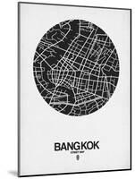 Bangkok Street Map Black on White-NaxArt-Mounted Art Print