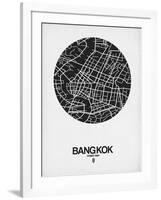 Bangkok Street Map Black on White-NaxArt-Framed Art Print