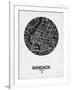 Bangkok Street Map Black on White-NaxArt-Framed Art Print