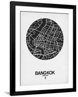 Bangkok Street Map Black on White-NaxArt-Framed Art Print