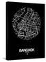 Bangkok Street Map Black-NaxArt-Stretched Canvas