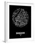 Bangkok Street Map Black-NaxArt-Framed Art Print