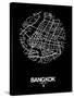 Bangkok Street Map Black-NaxArt-Stretched Canvas