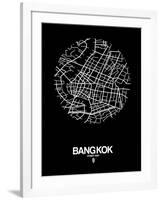 Bangkok Street Map Black-NaxArt-Framed Art Print