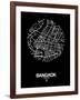 Bangkok Street Map Black-NaxArt-Framed Art Print