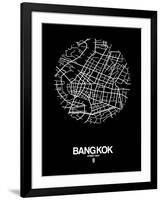 Bangkok Street Map Black-NaxArt-Framed Art Print