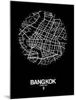 Bangkok Street Map Black-NaxArt-Mounted Art Print