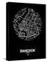 Bangkok Street Map Black-NaxArt-Stretched Canvas