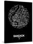 Bangkok Street Map Black-NaxArt-Stretched Canvas