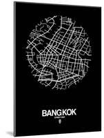 Bangkok Street Map Black-NaxArt-Mounted Art Print