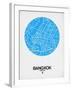 Bangkok Street Map Blue-null-Framed Art Print