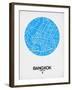 Bangkok Street Map Blue-null-Framed Art Print