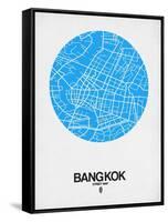 Bangkok Street Map Blue-null-Framed Stretched Canvas