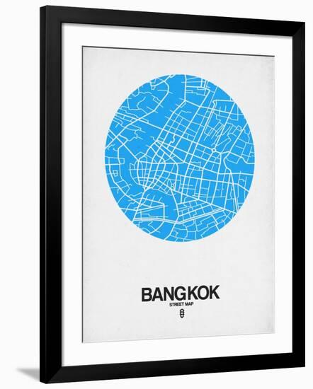 Bangkok Street Map Blue-null-Framed Art Print