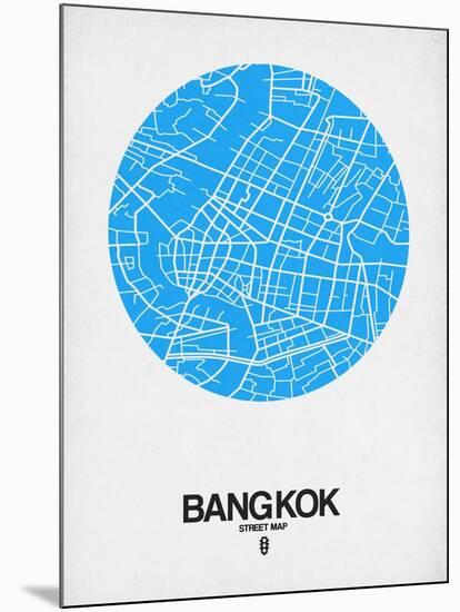 Bangkok Street Map Blue-null-Mounted Art Print