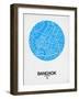 Bangkok Street Map Blue-null-Framed Art Print