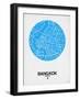 Bangkok Street Map Blue-null-Framed Art Print