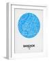 Bangkok Street Map Blue-null-Framed Art Print