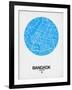 Bangkok Street Map Blue-NaxArt-Framed Art Print