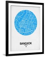 Bangkok Street Map Blue-NaxArt-Framed Art Print