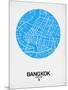 Bangkok Street Map Blue-NaxArt-Mounted Art Print