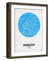 Bangkok Street Map Blue-NaxArt-Framed Art Print